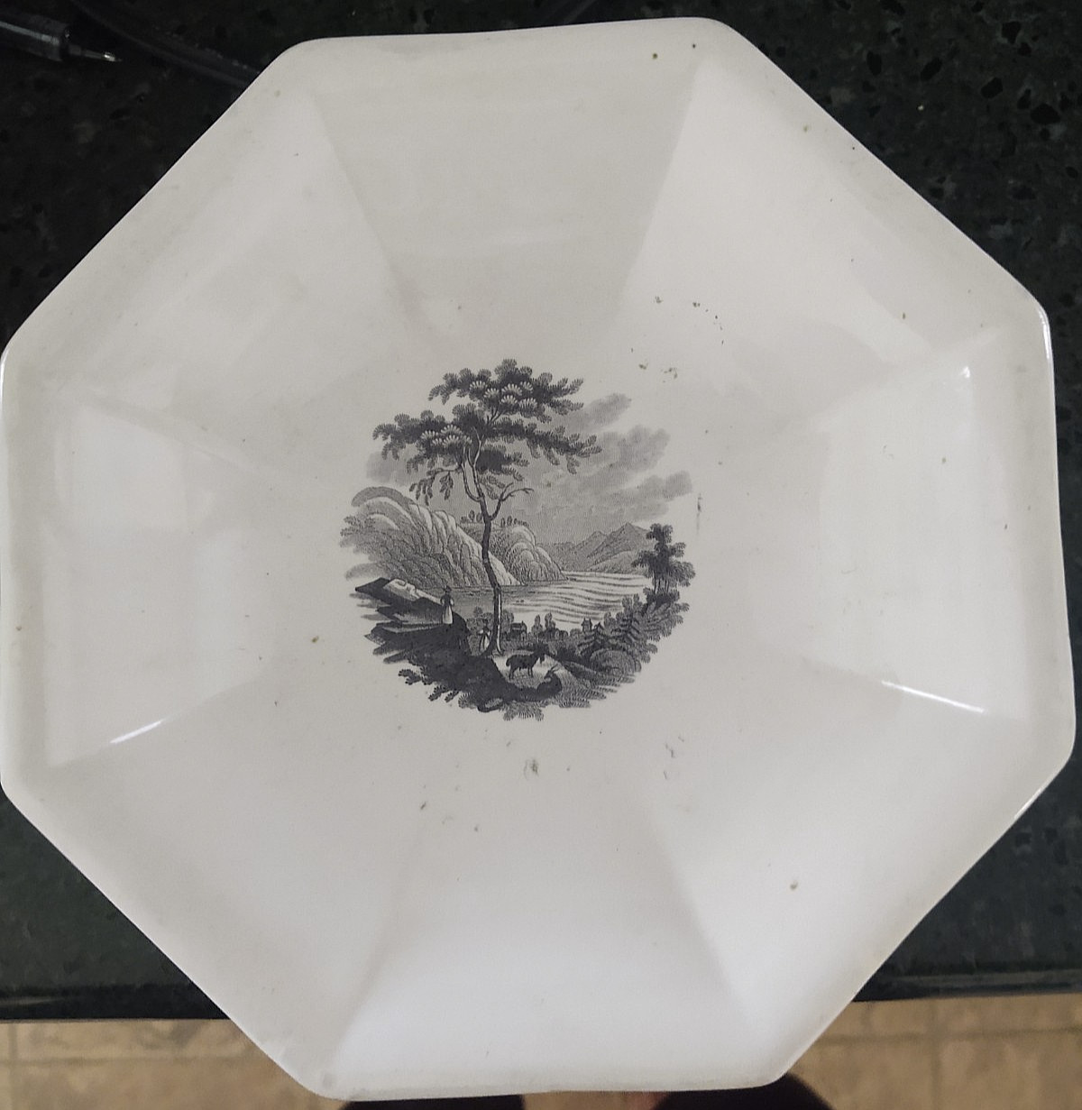 Antique Harper's Ferry Valley of Shenandoah from Jefferson's Rock Footed Bowl