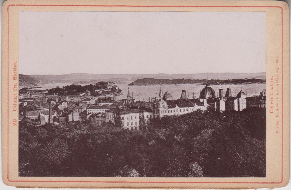 NORWAY Oslo 1893 Christiania. Udsigt fra Slottet. Castle. Abel\'s Kunstforlag #29 NORWAY Oslo 1893 Christiania. Udsigt fra Slottet. Castle. Abel\'s Kunstforlag #29