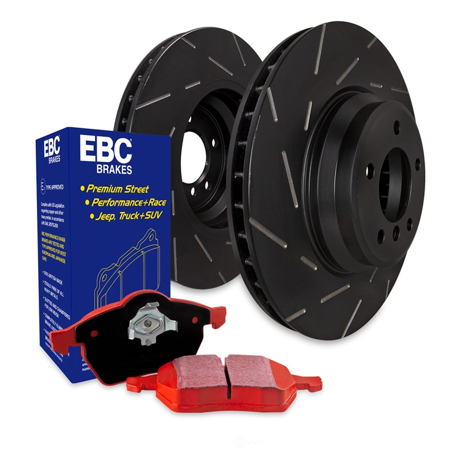 Disc Brake Kit-S4 Kits Redstuff and USR Rotor EBC New S4KR1237