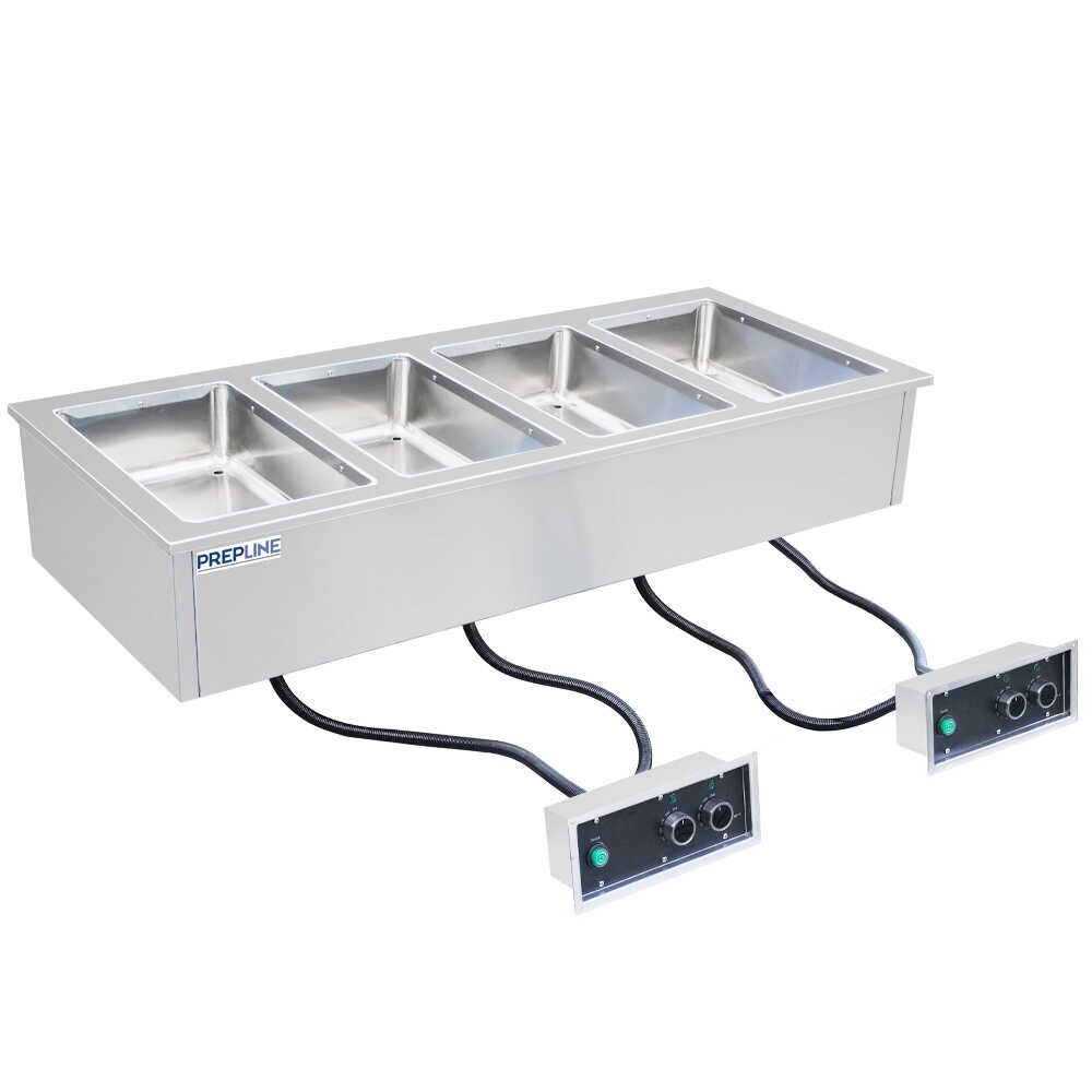 Stainless Steel Four Pan Insulated Drop-In Hot Food Well - 208/240V Stainless Steel Four Pan Insulated Drop-In Hot Food Well - 208/240V