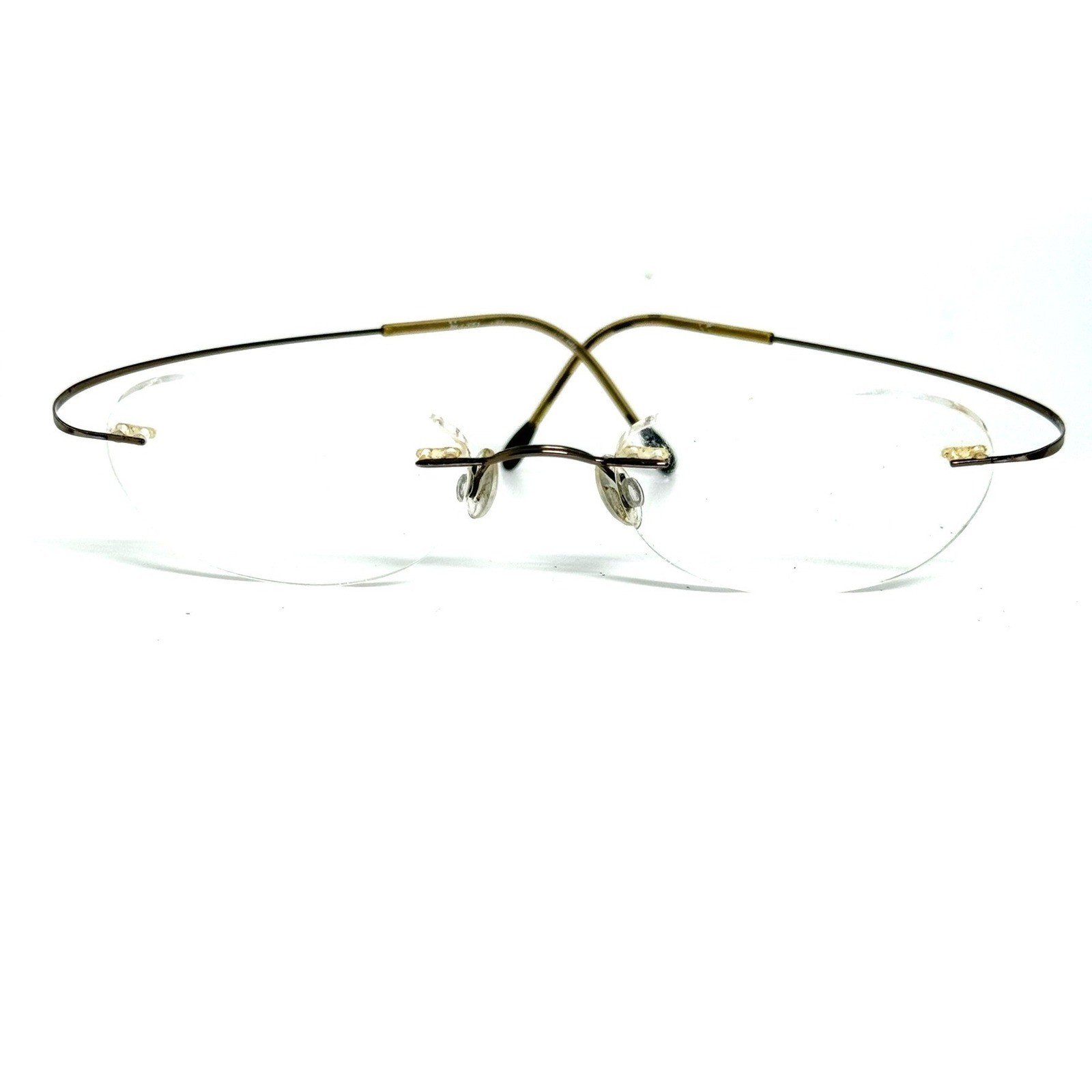 Silhouette Rimless Titanium Eyeglasses Frames Bronze Gold Tone Made in Austria