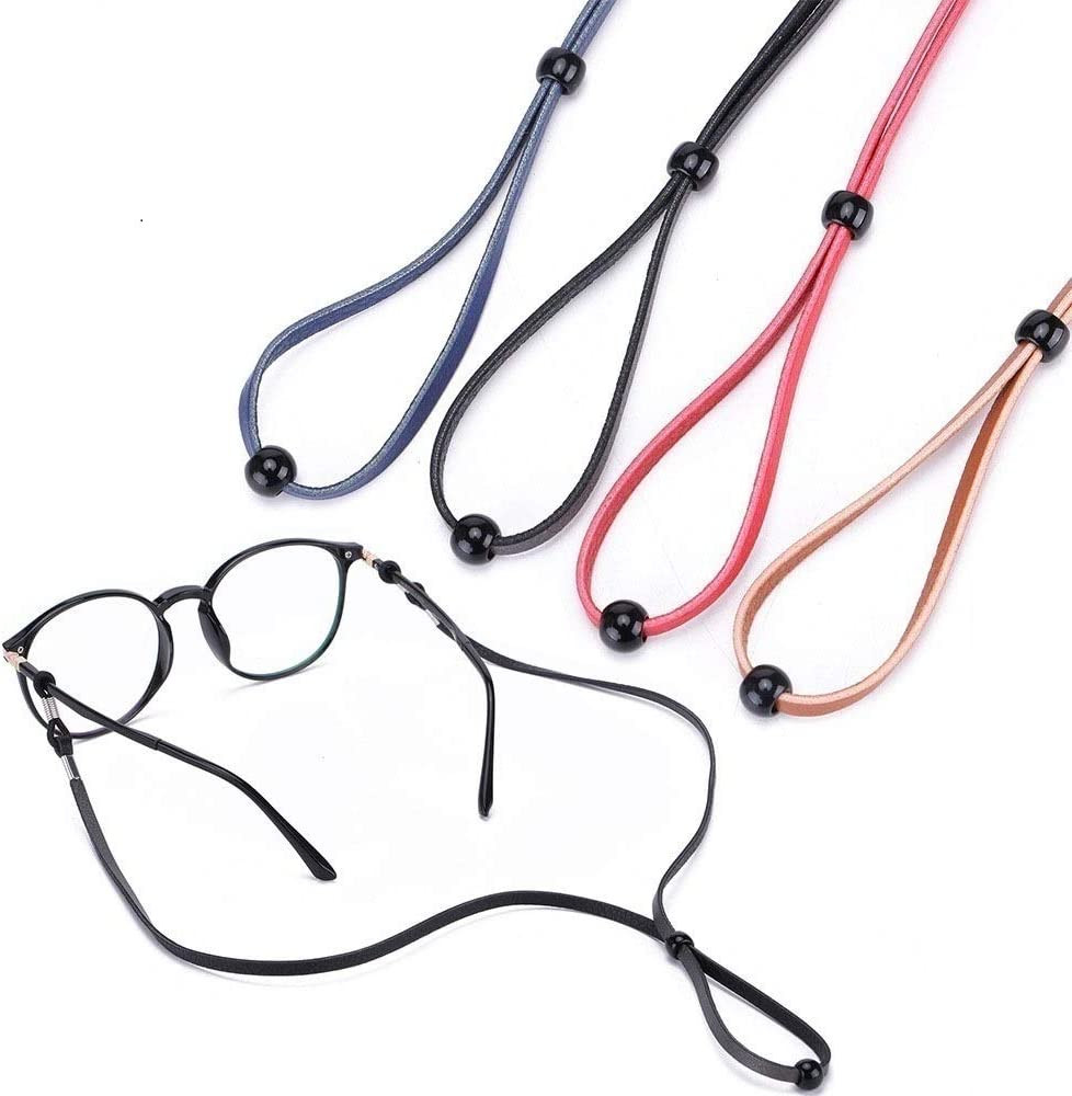 Paquete de 4 correas de cuero ecologico para gafas correas ajustables de lujo