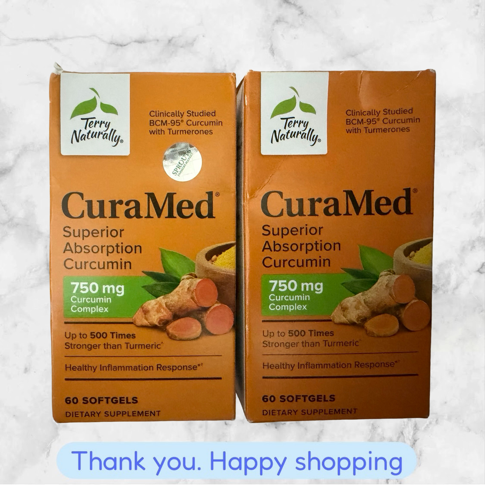 FOR 2 Terry Naturally CuraMed Superior Absorption Curamin 750 Mg 60 Softgel Each FOR 2 Terry Naturally CuraMed Superior Absorption Curamin 750 Mg 60 Softgel Each