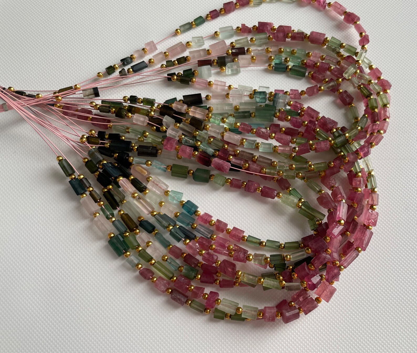 4-6mm Rare Multi Tourmaline Faceted Long Box Fancy Sticks For Jewelry 5 Inches