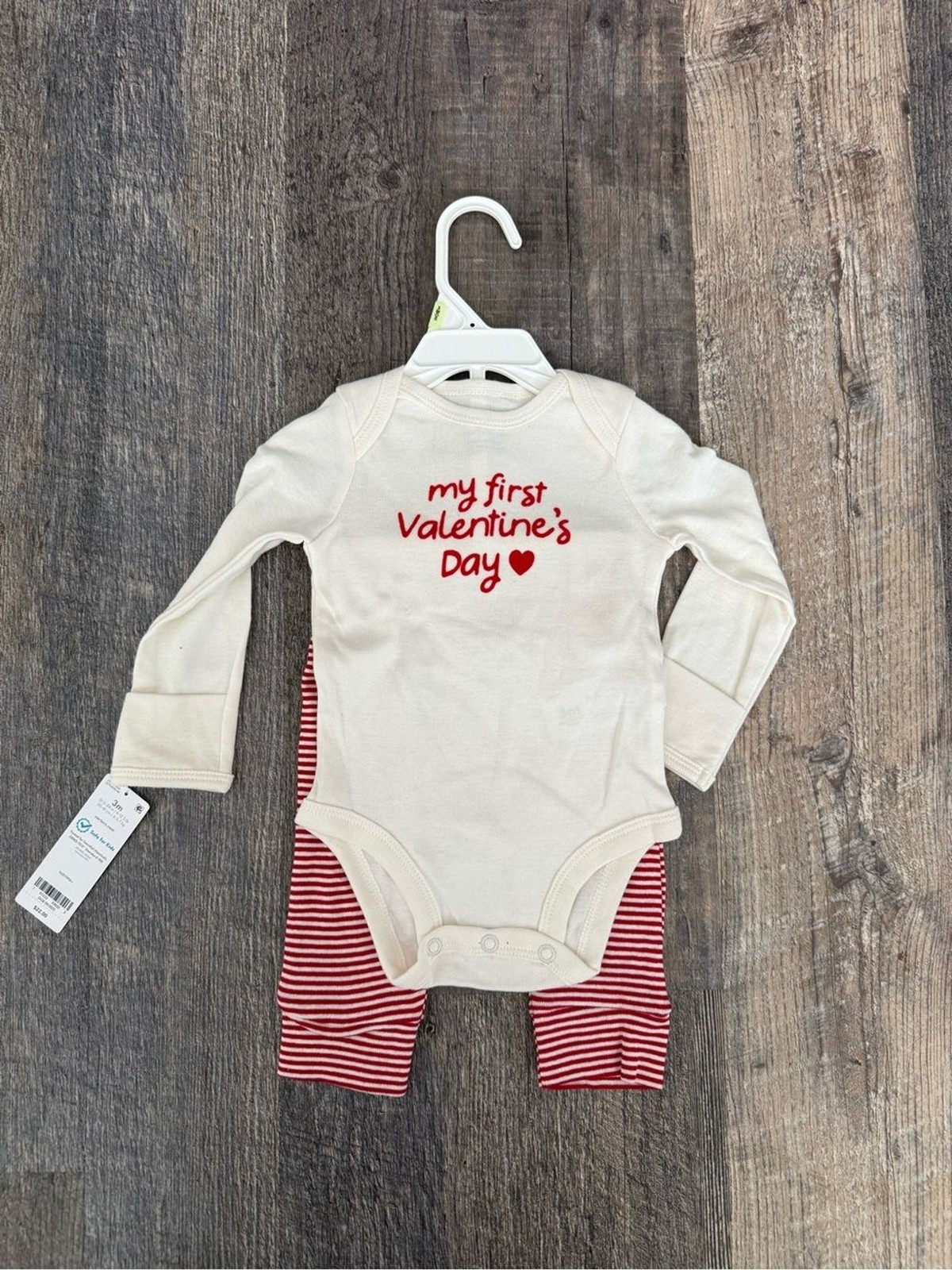 Carters My First Valentine\'s Day Cream & Red Baby Set NWT Carters My First Valentine\'s Day Cream & Red Baby Set NWT