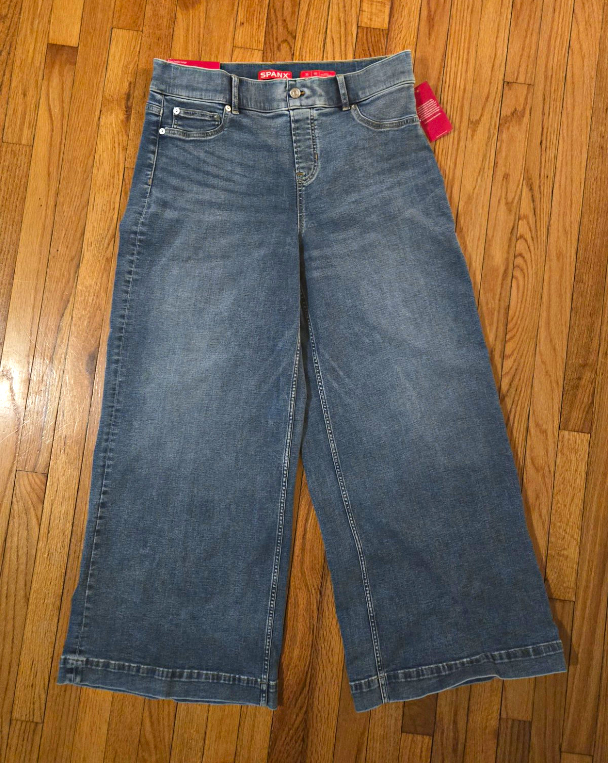 SPANX SPANXshape EveryWear Wide-Leg High Rise Medium Wash Blue Jeans XL SPANX SPANXshape EveryWear Wide-Leg High Rise Medium Wash Blue Jeans XL