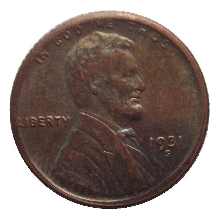 ---1931 S Lincoln Wheat Cent As shown in the figure--- ---1931 S Lincoln Wheat Cent As shown in the figure---