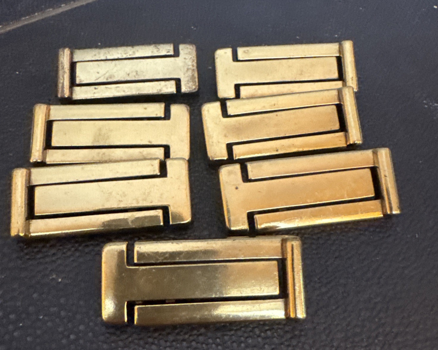 7 Vintage MCM KBC Keeler Brass Gold Folding Cabinet Drawer Handle Pull 1”cc 7 Vintage MCM KBC Keeler Brass Gold Folding Cabinet Drawer Handle Pull 1”cc