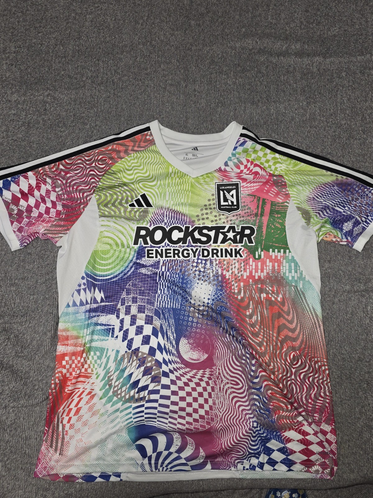 Adidas Los Angeles FC LAFC MLS Soccer Jersey Rockstar Energy Drink Size XL Adidas Los Angeles FC LAFC MLS Soccer Jersey Rockstar Energy Drink Size XL