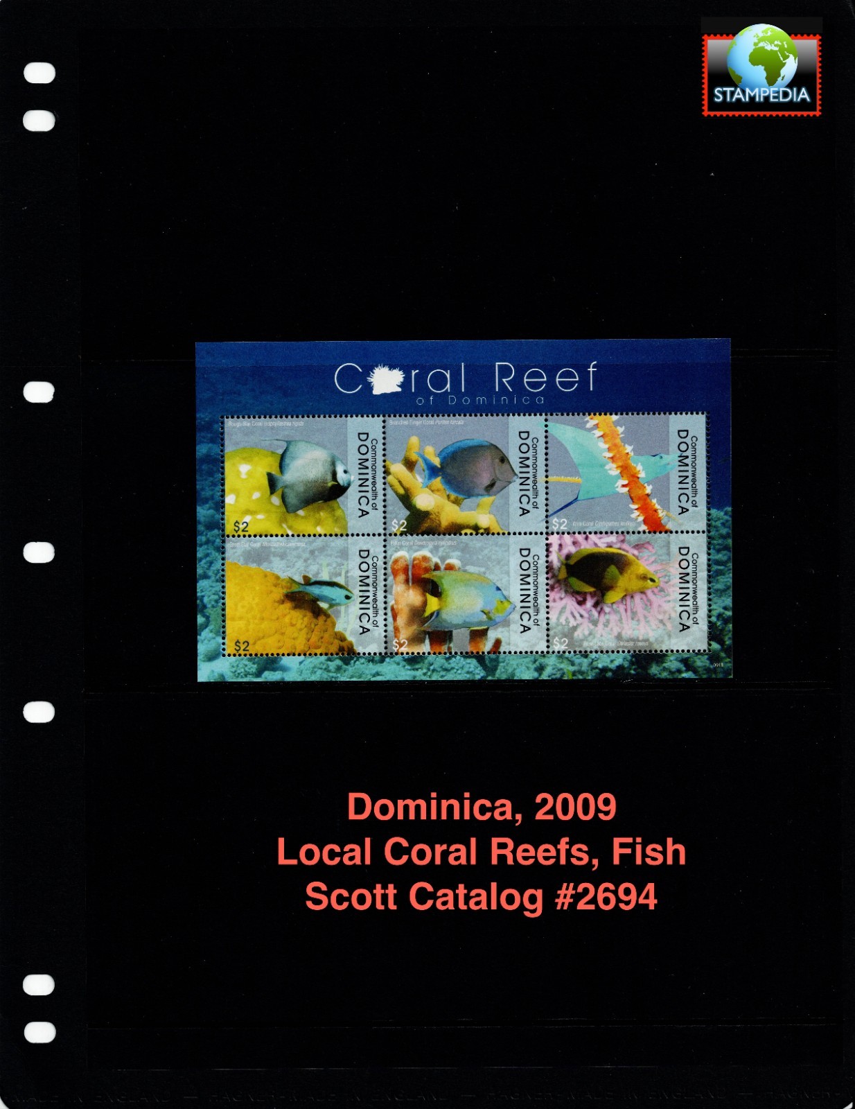 $9.00 Scott Value - 2009 DOMINICA Coral Reef s/s Fish Caribbean CV MNH NH UMM