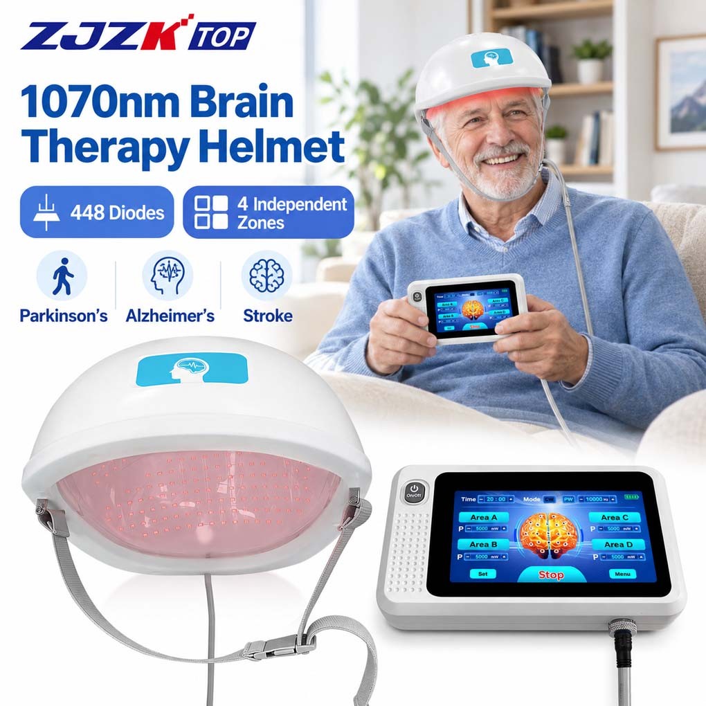 1070nm 448 Diodes Light Therapy Helmet for Post Concussion Brain Fog Touch Scree