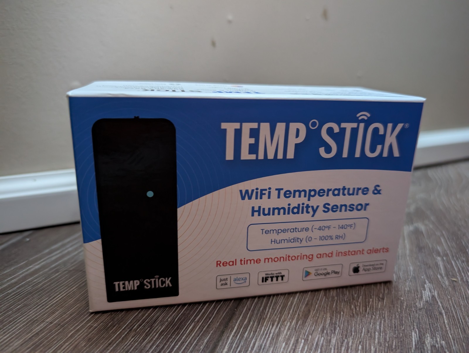 Temp Stick WiFi Temperature & Humidity Sensor 24/7 Monitoring & Alerts (Black)