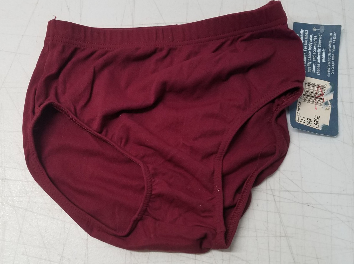 Vintage 1990s Capezio Dance Briefs Style 111 Large 12/14 Maroon Nylon NOS 5135 Vintage 1990s Capezio Dance Briefs Style 111 Large 12/14 Maroon Nylon NOS 5135