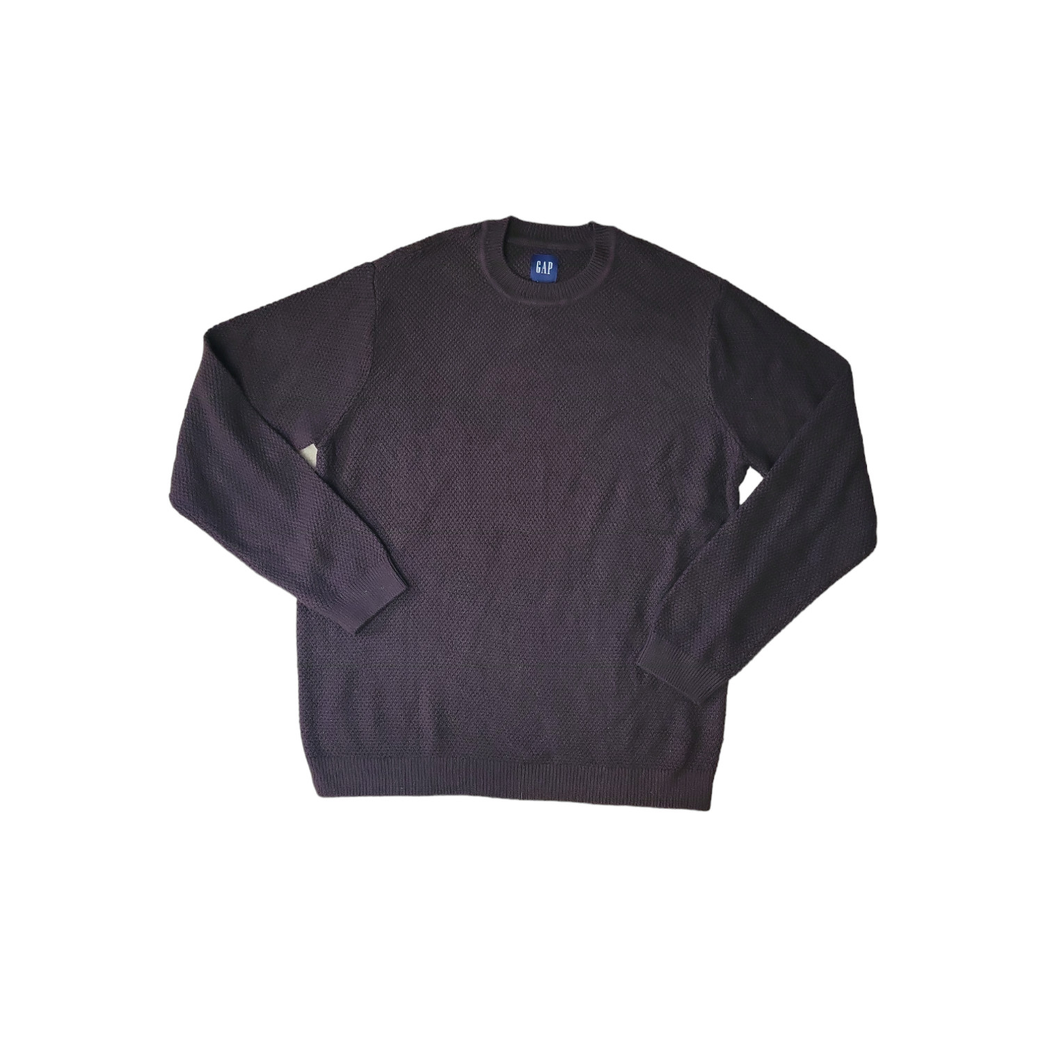 GAP Men\'s Long Sleeve Seed Stitch Crew Neck Ribbed Cuffs Sweater (Java, S)