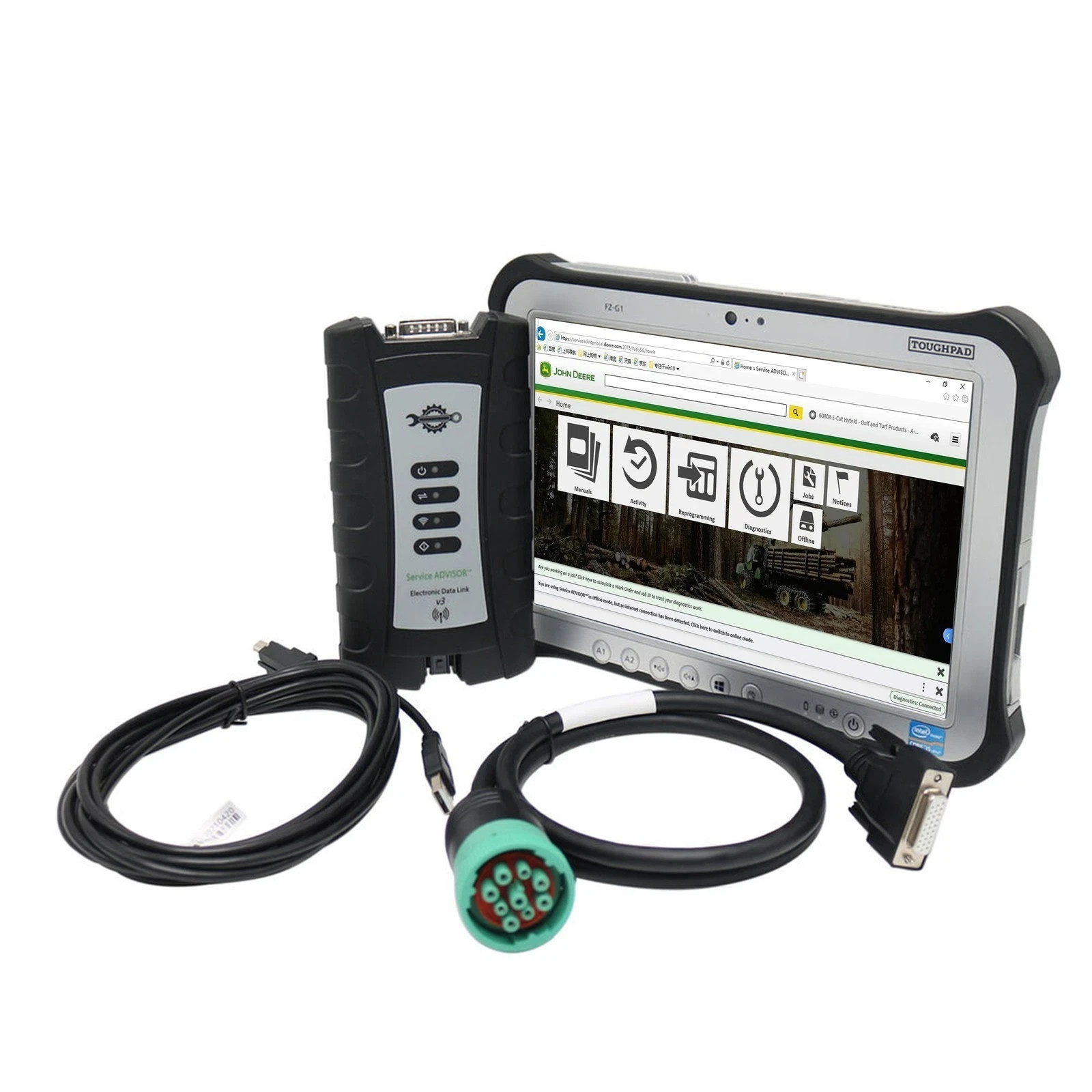 ✅ EDL V3 for John Deere Service Advisor Diagnostic tablet Tool Kit W/ V5.4 AG/CF
