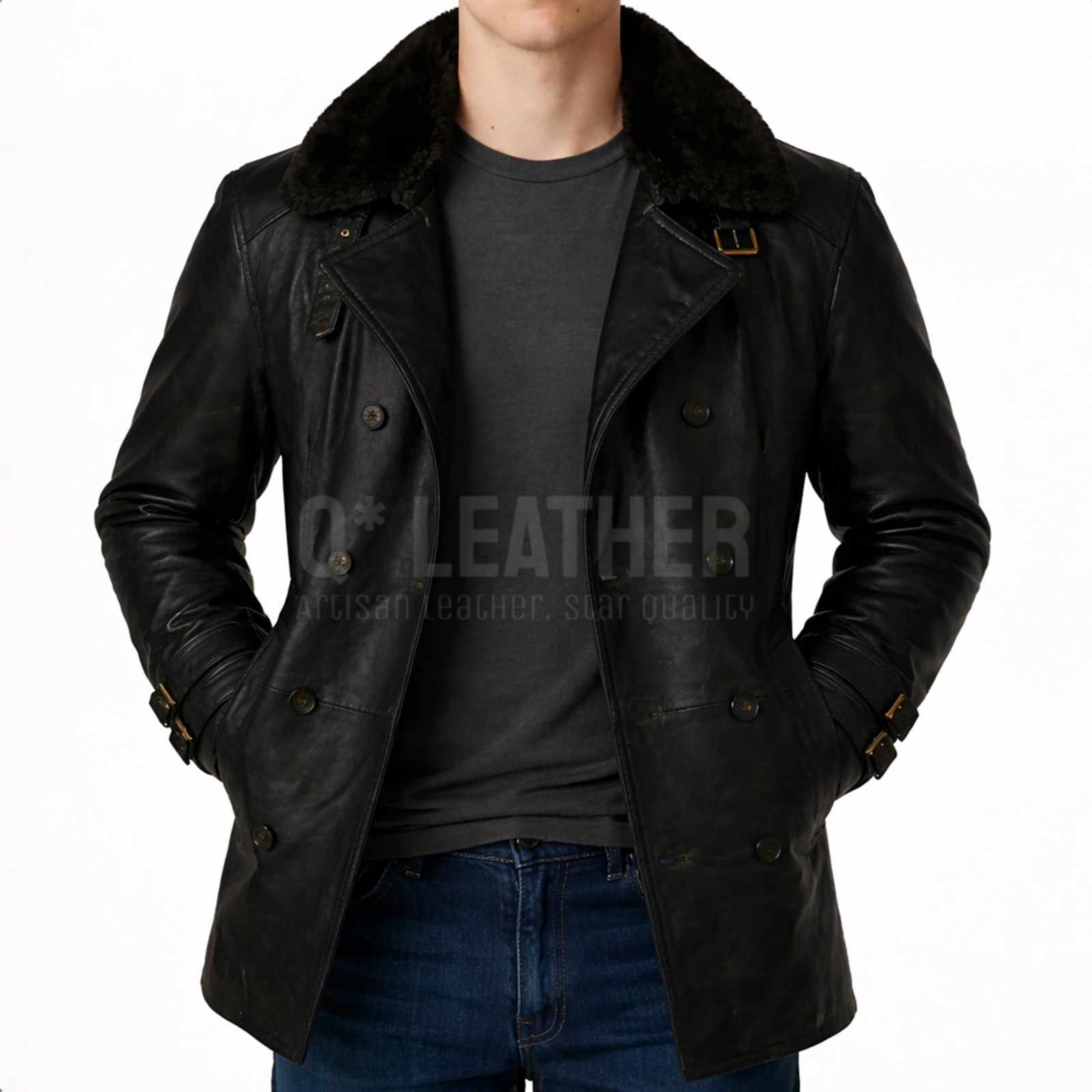 Leon S Kennedy Requiem RE9 Coat Style Black Real Cow Hide Leather Jacket