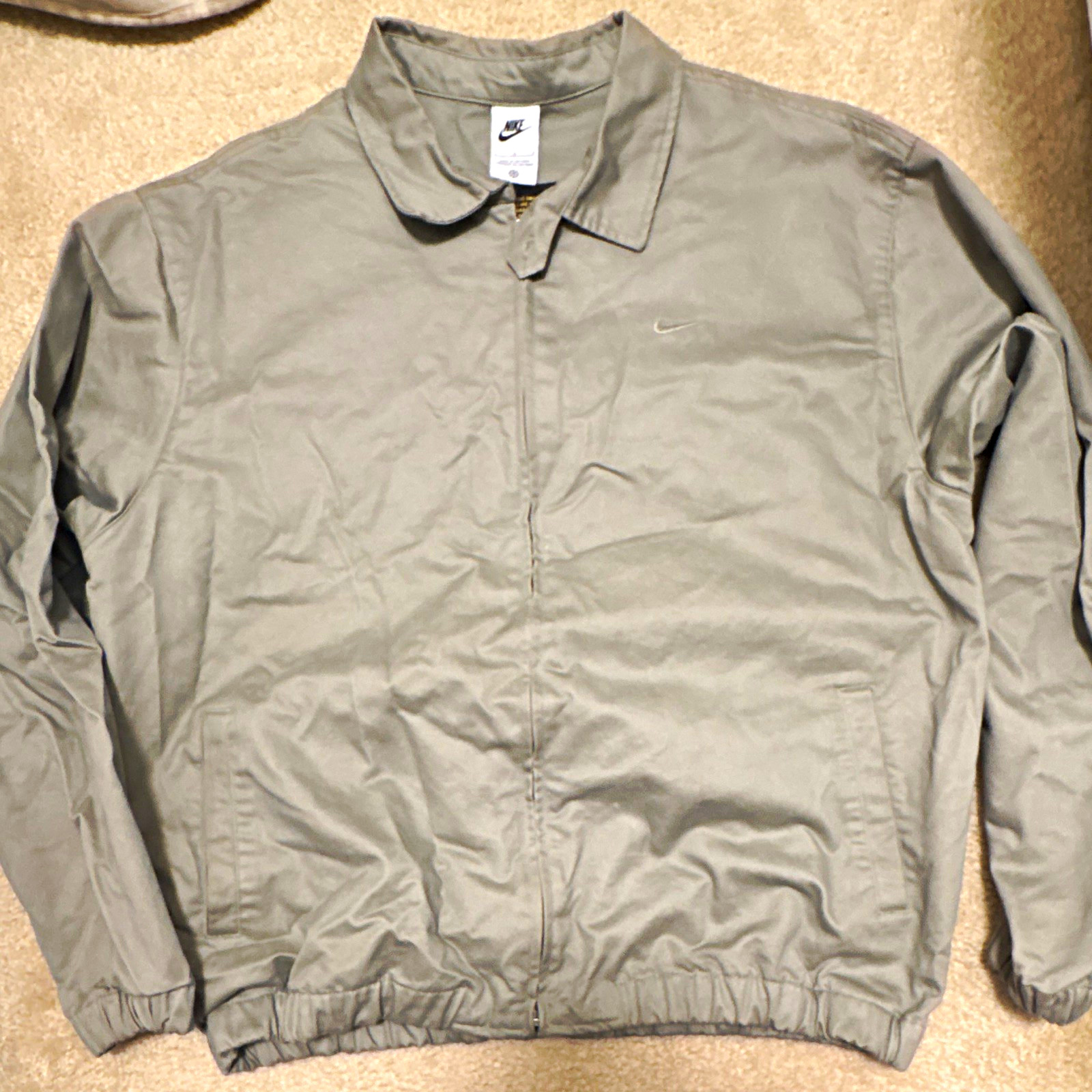 Nike Men’s Gray Harrington Jacket Full Zip Logo Short Length Size L 42\ Nike Men’s Gray Harrington Jacket Full Zip Logo Short Length Size L 42\