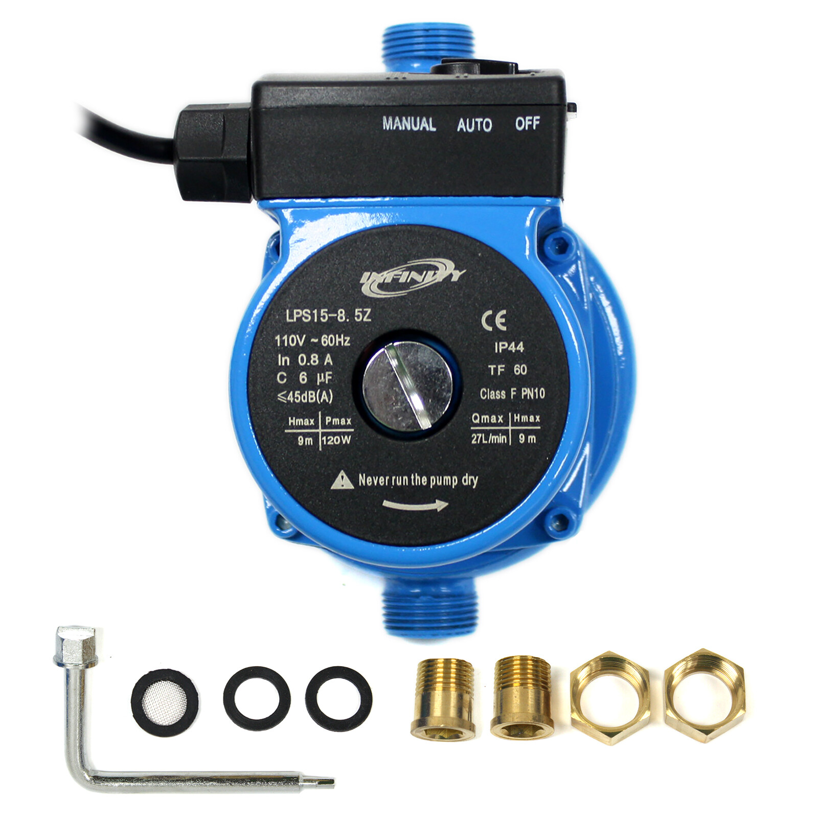110V Automatic Booster Pump NPT 3/4\'\' Hot Water Circulator Circulation Pump