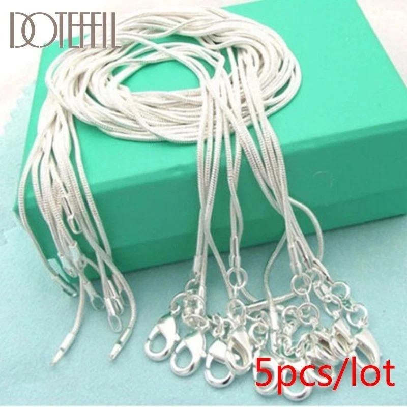 10PCS wholesale 925 sterling solid silver 1MM 16-30inch snake chain necklace 10PCS wholesale 925 sterling solid silver 1MM 16-30inch snake chain necklace