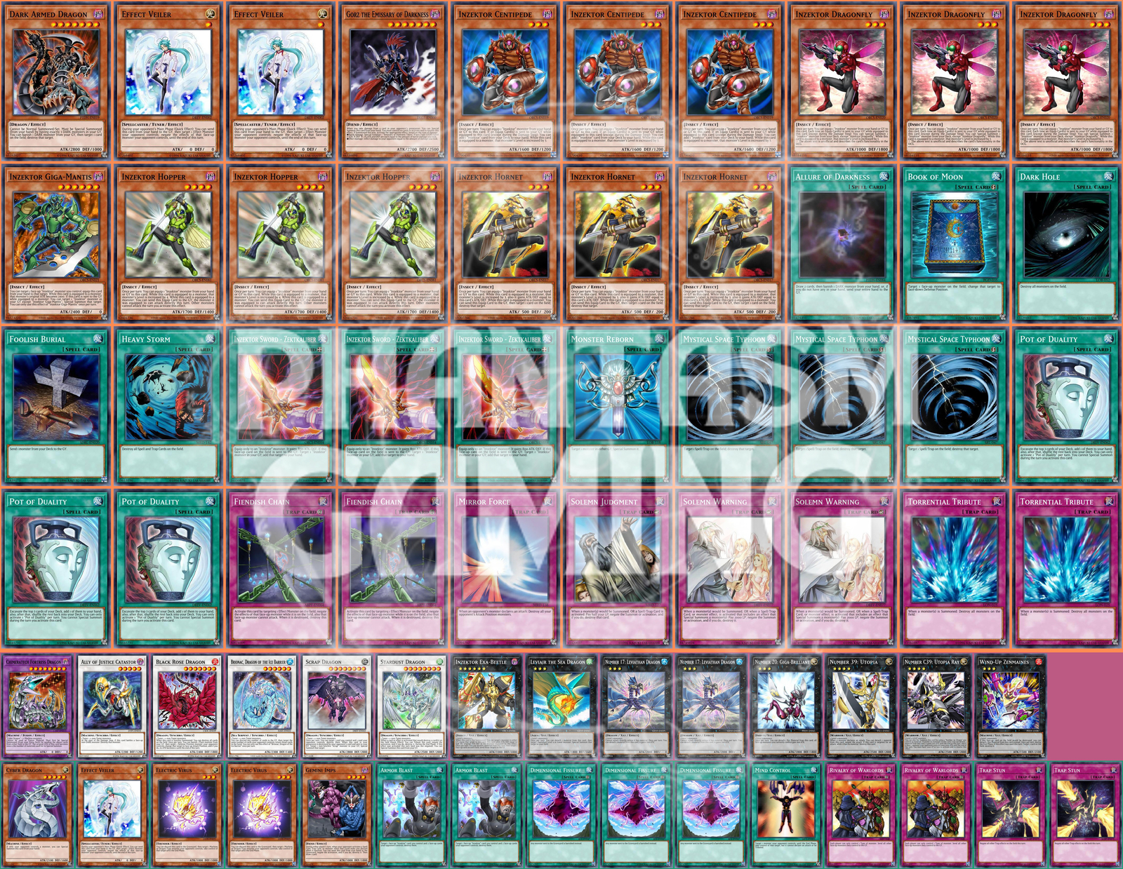 Inzektor Deck Scrap Stardust Dragon Gemini Imps Fiendish Chain Yugioh