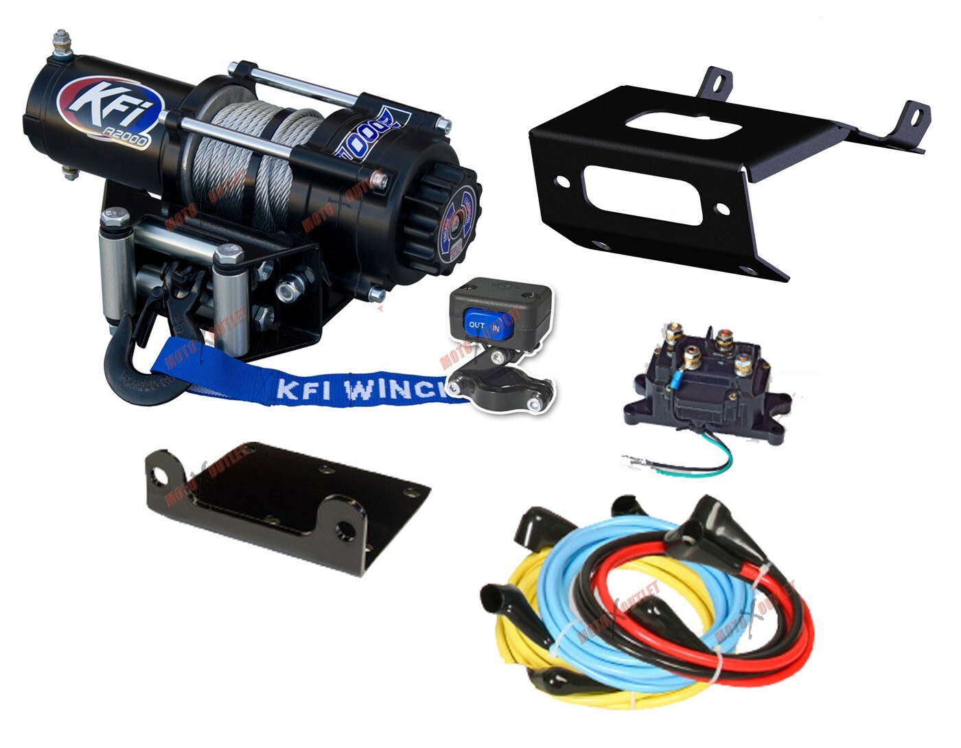 Honda 420 Rancher Winch and Mount Plate Kit 2014-2026 2000 lbs KFI ATV