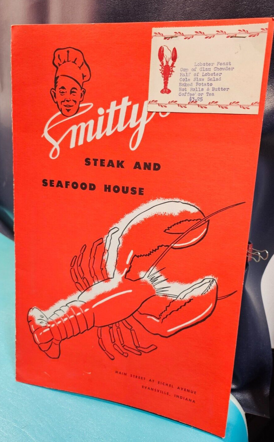 SMITTY'S EVANSVILLE INDIANA VINTAGE VTG RESTAURANT MENU Steak Seafood House SMITTY'S EVANSVILLE INDIANA VINTAGE VTG RESTAURANT MENU Steak Seafood House