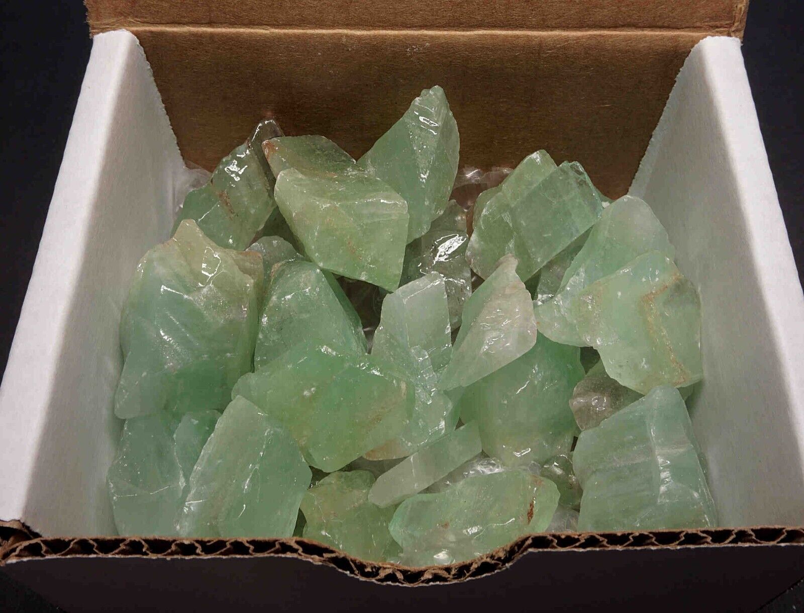 Green Calcite Box 1/2 Lb Bright Green Natural Crystal Chunks Mineral Specimens Green Calcite Box 1/2 Lb Bright Green Natural Crystal Chunks Mineral Specimens