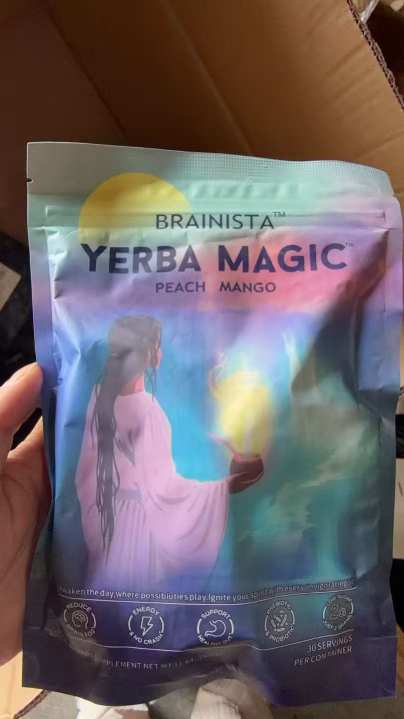 Yerba Magic Peach Mango Drink Mix – 30 Servings, with Lion\'s Mane & L-Theanine