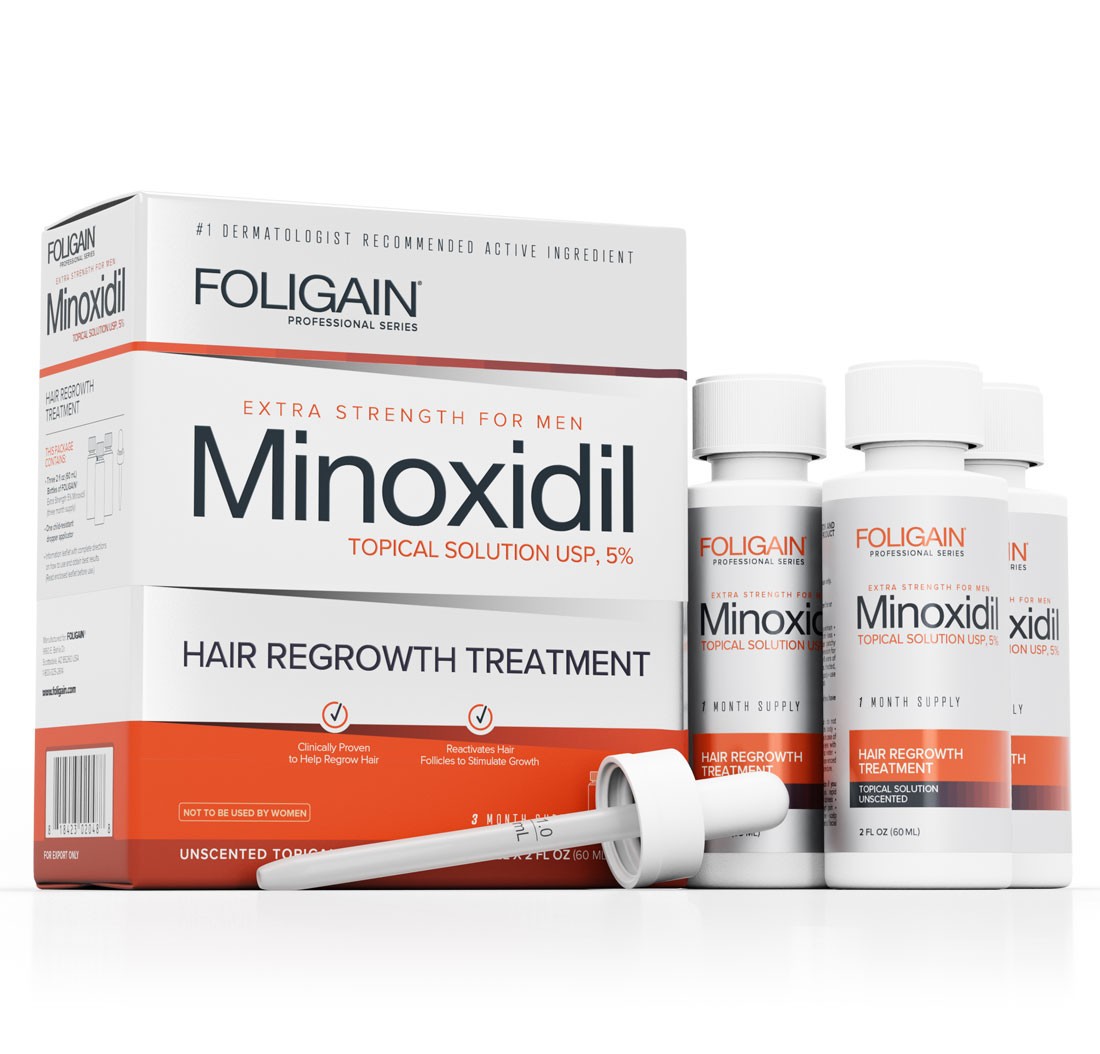 Foligain - Strong Formula for Mens Hair Support & Scalp Care - 3 Month Supply