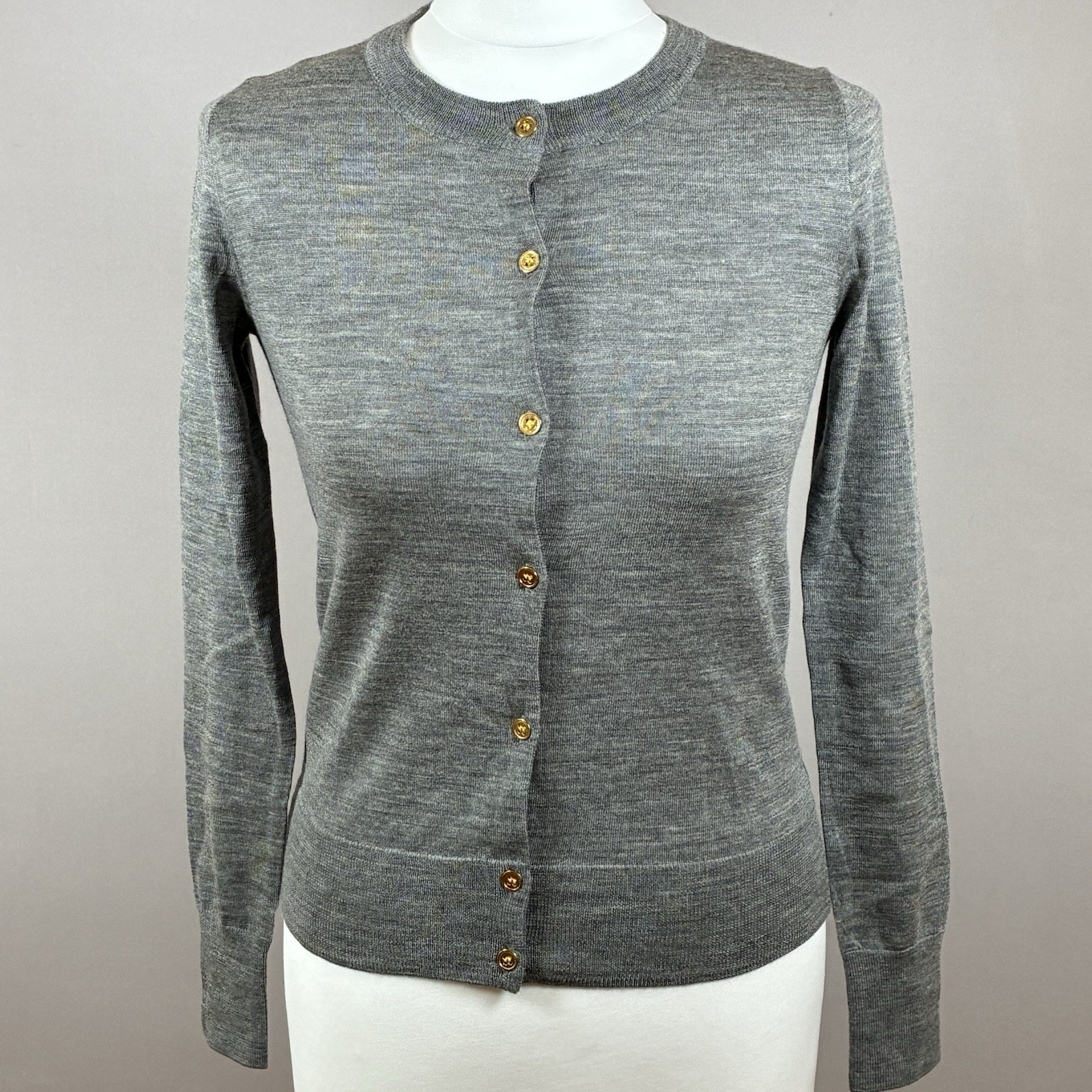 J.Crew 100% Merino Wool Grey Cardigan XS