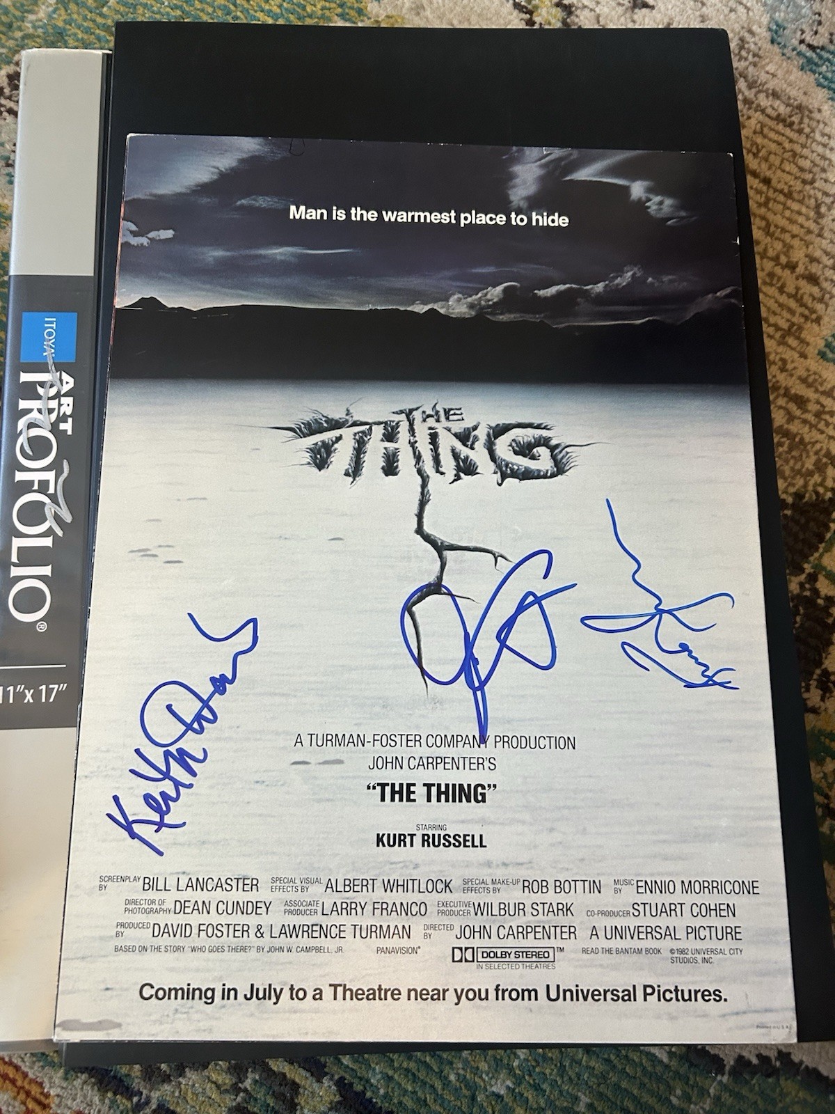 KURT RUSSELL SIGNED THE THING 11x14 PROMO john carpenter COA beckett 1982 jsa KURT RUSSELL SIGNED THE THING 11x14 PROMO john carpenter COA beckett 1982 jsa