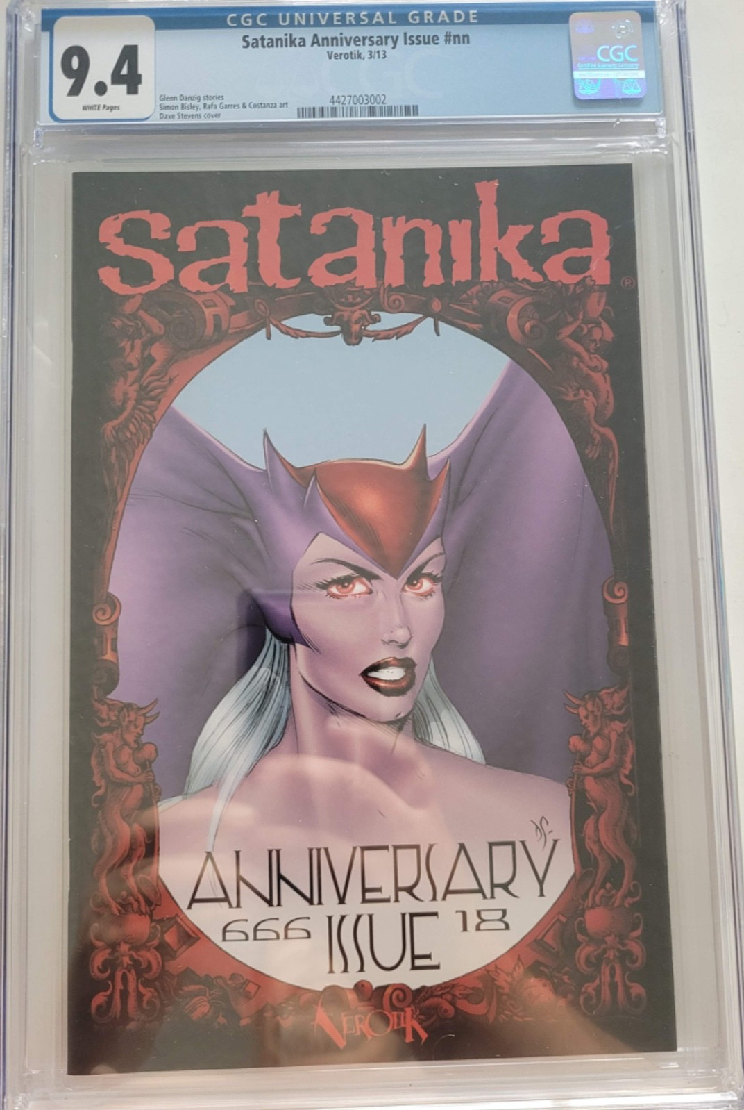 SATANIKA ANNIVERSARY ISSUE #nn CGC 9.4 GRADED 2013 VEROTIK DAVE STEVENS COVER SATANIKA ANNIVERSARY ISSUE #nn CGC 9.4 GRADED 2013 VEROTIK DAVE STEVENS COVER