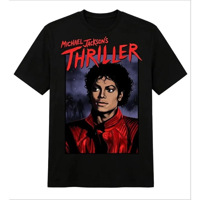 Michael Jackson Vintage Graphic Tee Print Short Sleeve T-Shirt Michael Jackson Vintage Graphic Tee Print Short Sleeve T-Shirt