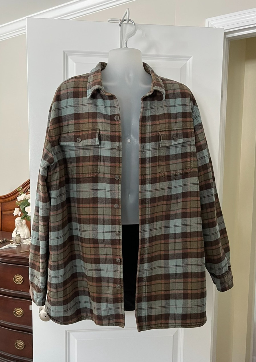 L.L Bean Insulated Flannel Shirt Jacket Mens 2XL Tall Brown Blue Plaid Vintage L.L Bean Insulated Flannel Shirt Jacket Mens 2XL Tall Brown Blue Plaid Vintage