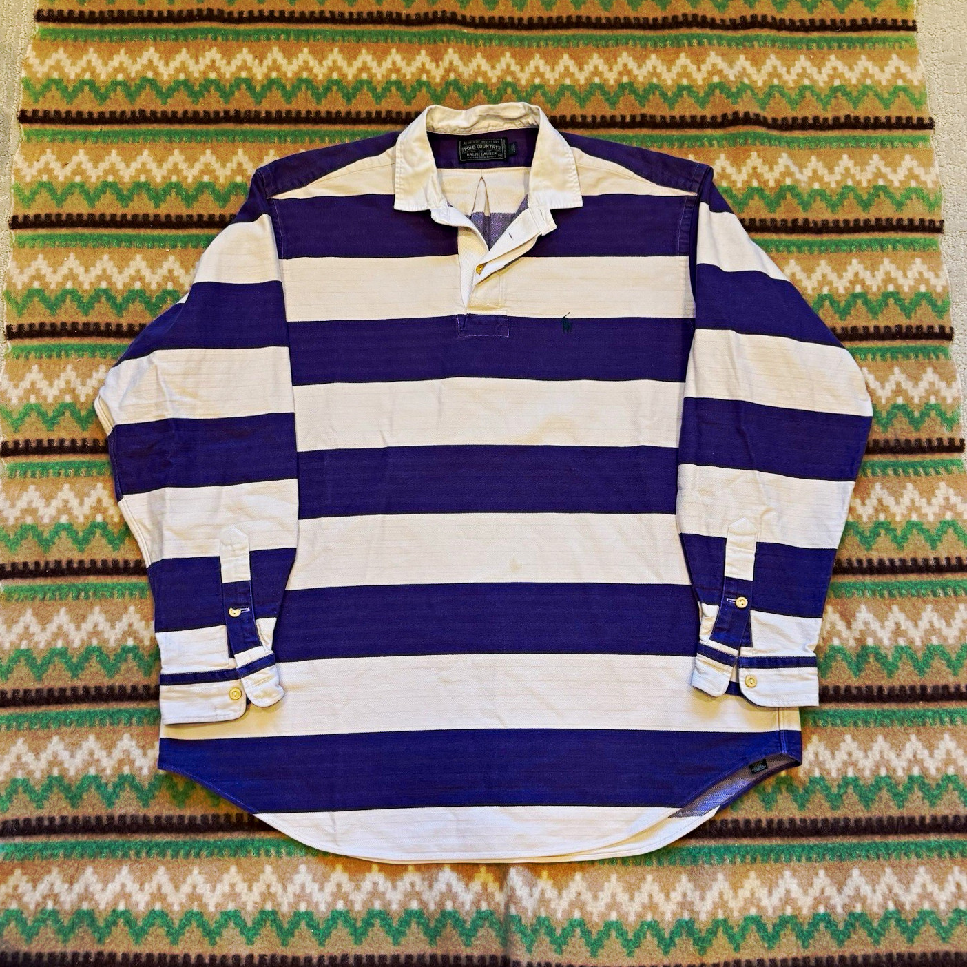 VTG 90s Polo Ralph Lauren Country Striped Longsleeve Polo Shirt Size XL VTG 90s Polo Ralph Lauren Country Striped Longsleeve Polo Shirt Size XL