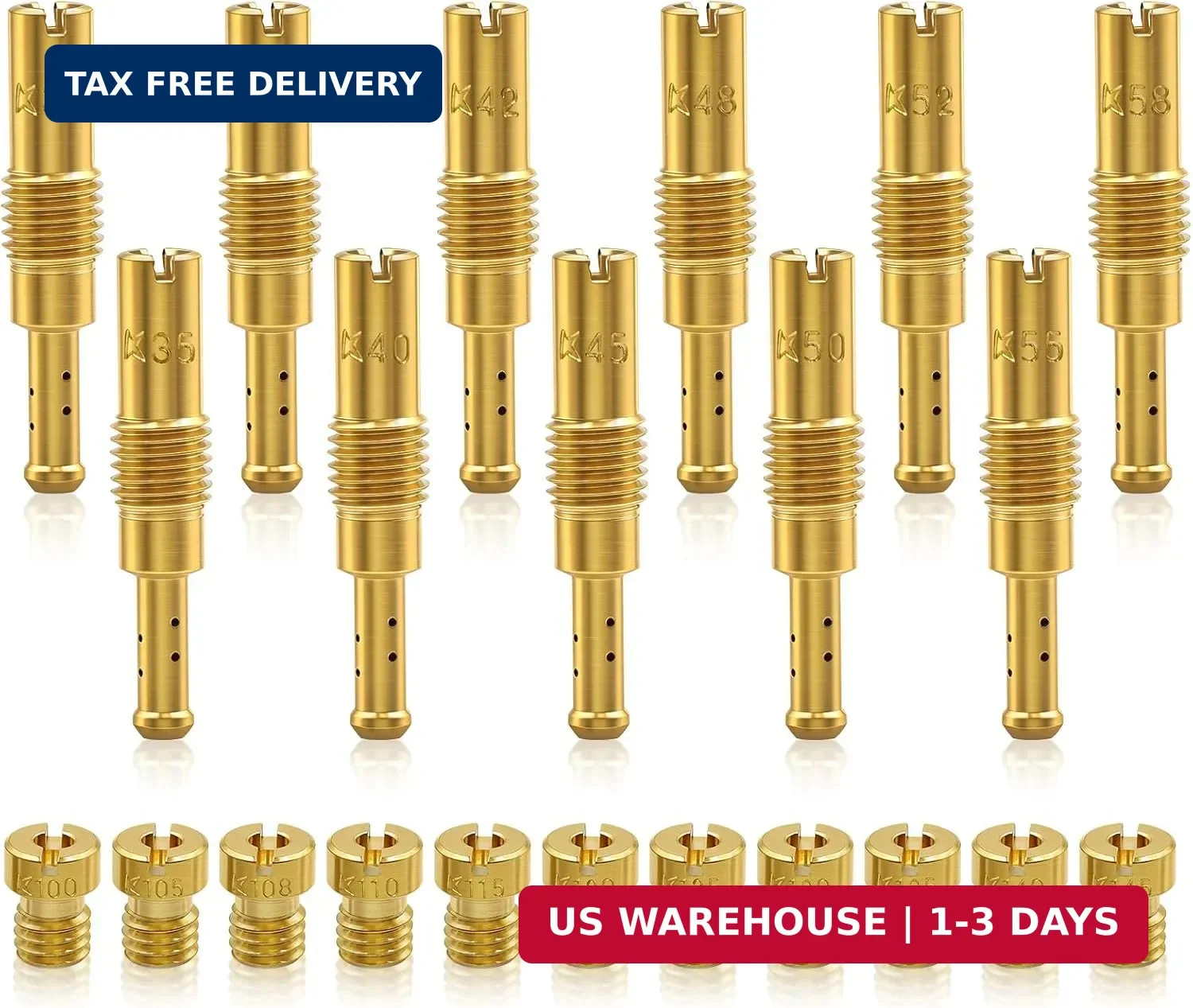22 Pcs Carburetor Jet Kit - 11 Main & 11 Pilot Jets for PE PWK PZ CG PHBG Carbs, 22 Pcs Carburetor Jet Kit - 11 Main & 11 Pilot Jets for PE PWK PZ CG PHBG Carbs,