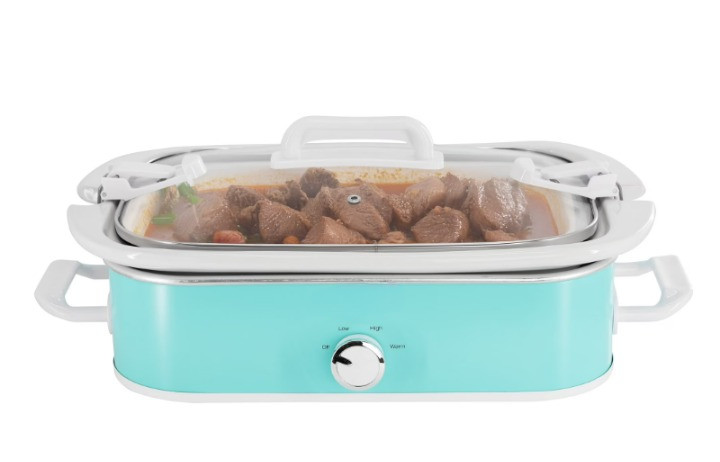 Olla de Cocción Lenta 3,5 Qt con 3 Temperaturas y Cazuela, Turquesa, Nuevo