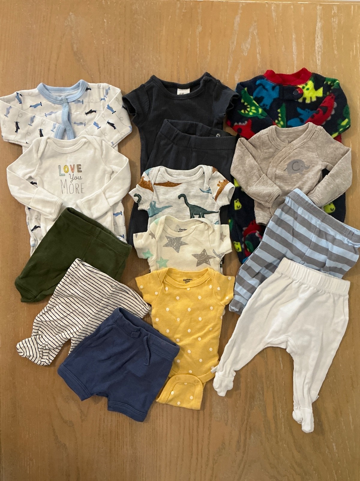 Carter\'s, H&M, Gerber, Others Infant Boys Clothing Lot of 14 Size Preemie Carter\'s, H&M, Gerber, Others Infant Boys Clothing Lot of 14 Size Preemie