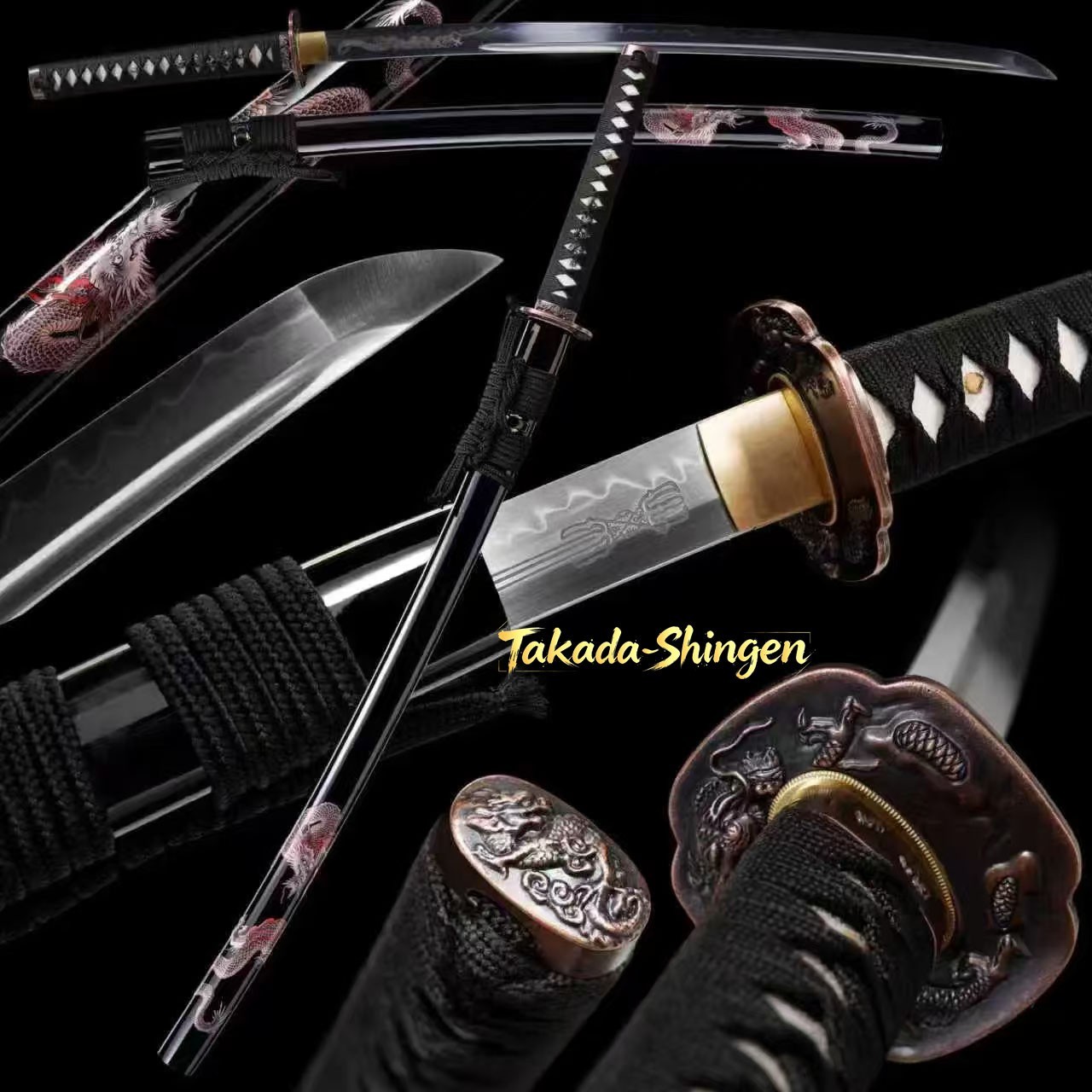 Katana Sword Clay Tempered T10 Steel Hamon Japanese Samurai Katana Dragon Sword Katana Sword Clay Tempered T10 Steel Hamon Japanese Samurai Katana Dragon Sword
