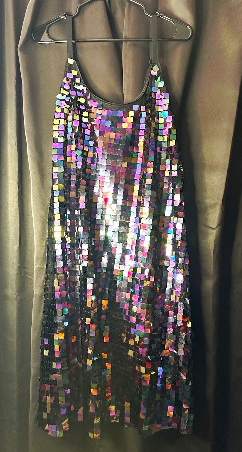 Torrid Mini Sequin Tank Dress Multicolor Scoop Neck, Size 14-16, Size 1 Torrid Mini Sequin Tank Dress Multicolor Scoop Neck, Size 14-16, Size 1