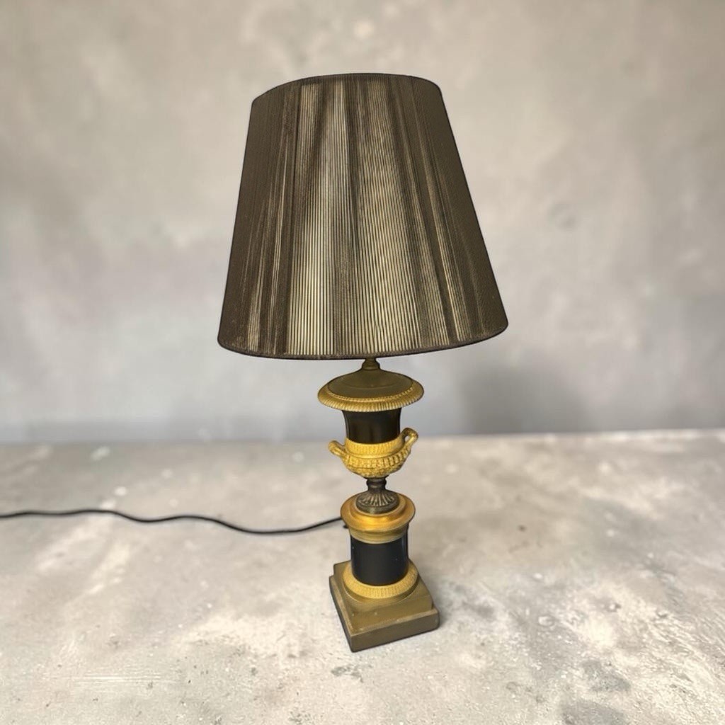 Antique 19th Century French Gilded Urn Lamp, 26” High Antique 19th Century French Gilded Urn Lamp, 26” High