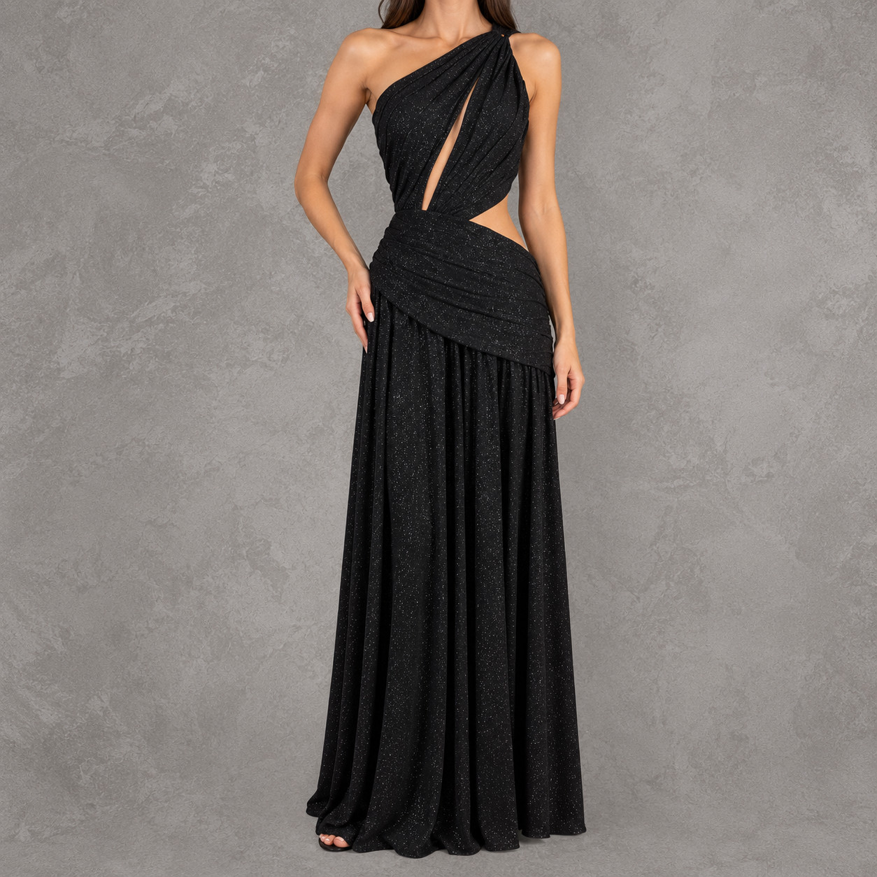 Michael Costello x Revolve Fairleigh Gown Women Large Black Cutout Draped Michael Costello x Revolve Fairleigh Gown Women Large Black Cutout Draped