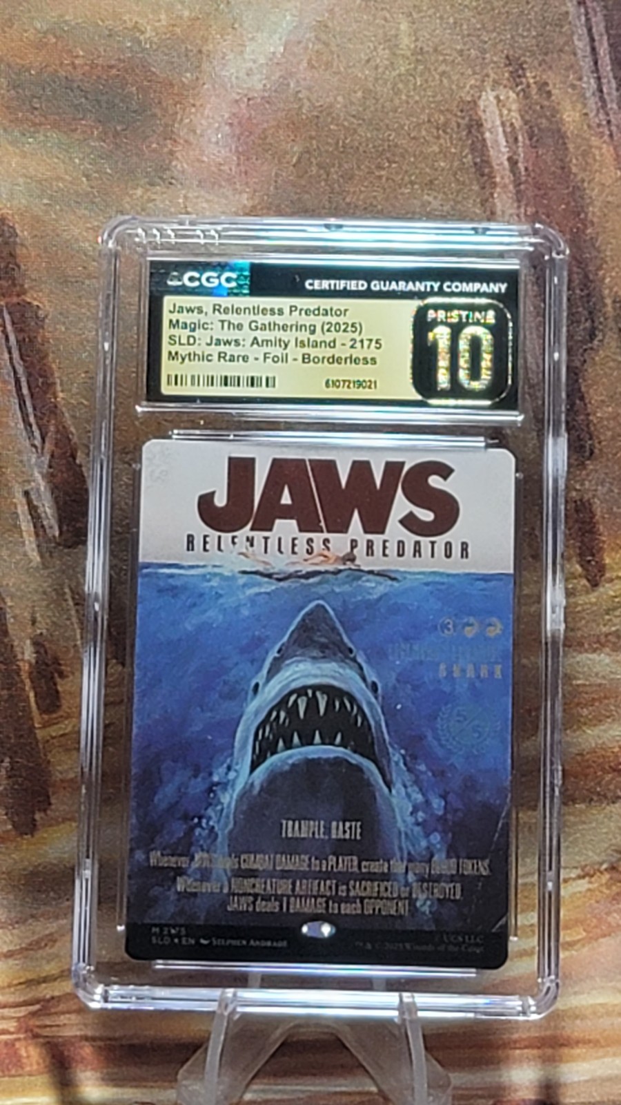 MTG Jaws, Relentless Predator 🌈Foil SLD Jaws Terror Amity Island CGC Pristine🔥 MTG Jaws, Relentless Predator 🌈Foil SLD Jaws Terror Amity Island CGC Pristine🔥