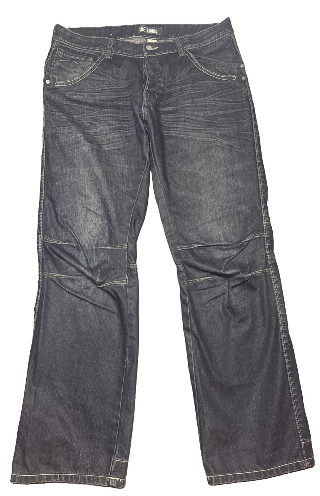 H&M Bragg Jeans Mens 34x32 Blue Denim Dark Wash Grunge Relaxed Streetwear