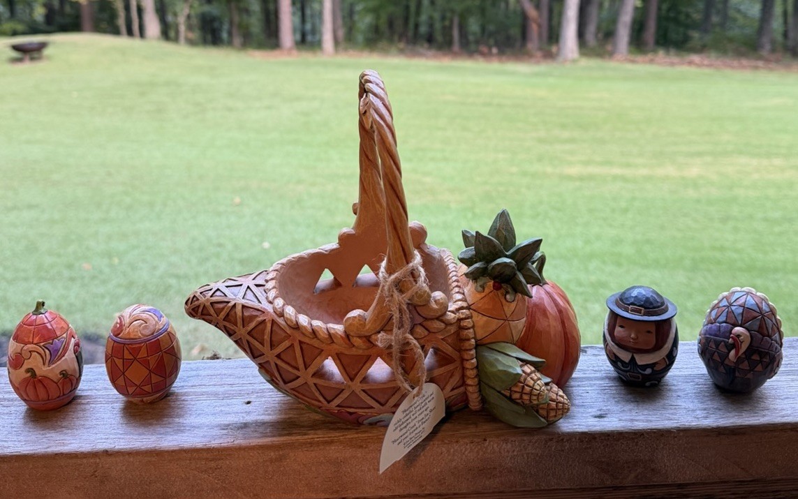 2012 Jim Shore Bounty of Blessings Cornucopia Thanksgiving Centerpiece 4 Eggs 2012 Jim Shore Bounty of Blessings Cornucopia Thanksgiving Centerpiece 4 Eggs