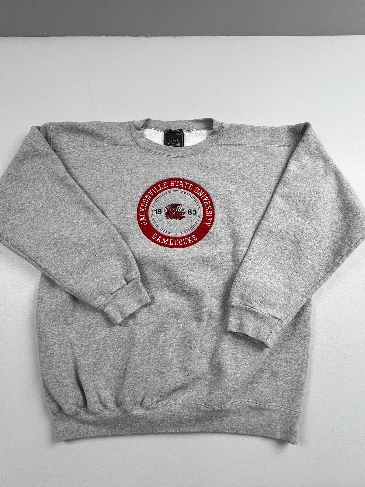 Vintage Jacksonville State Gamecocks Sweatshirt Mens L Gray Jones & Mitchell USA