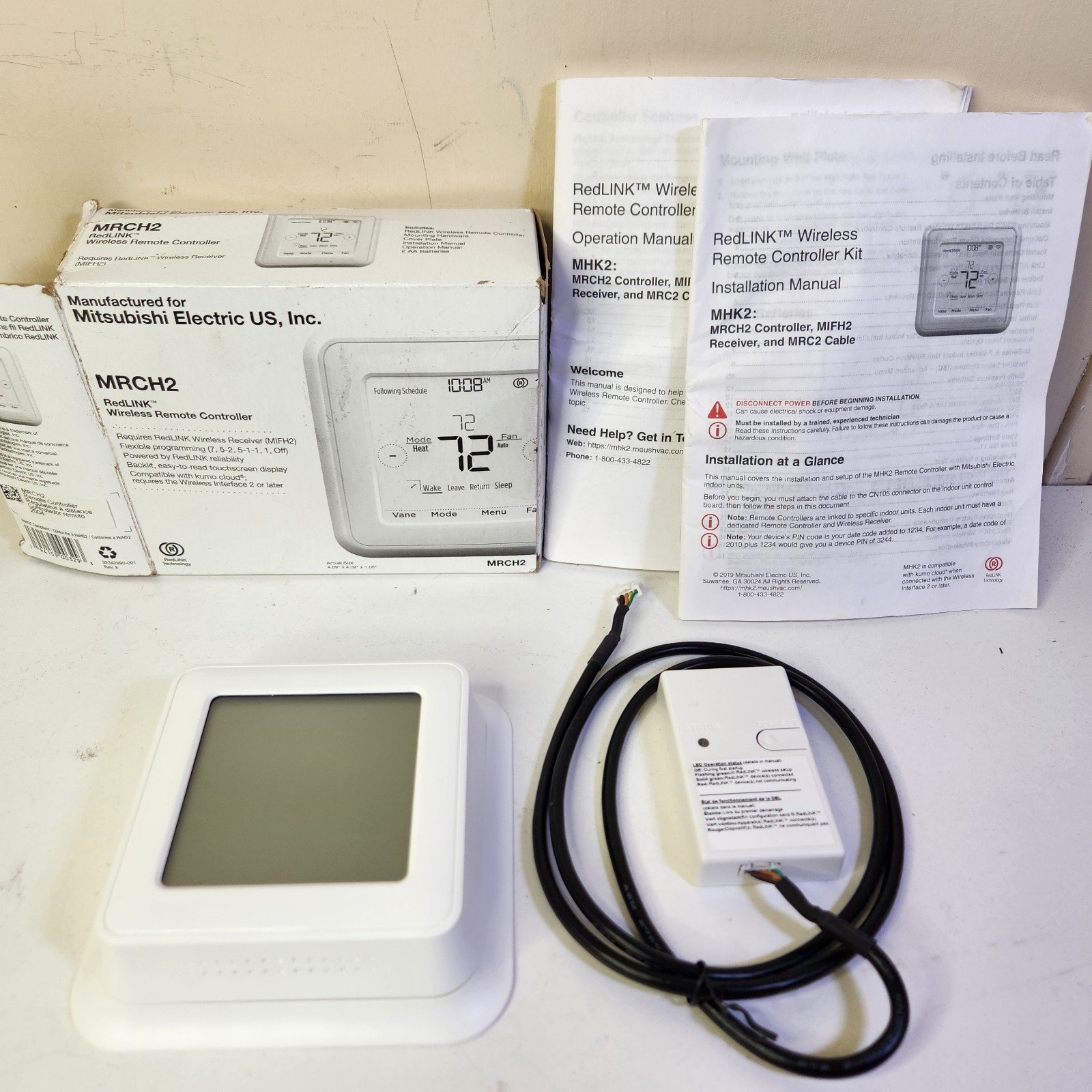 Mitsubishi MRCH2 Red Link Wireless Remote Controller and Receiver MIFH2 + Manual Mitsubishi MRCH2 Red Link Wireless Remote Controller and Receiver MIFH2 + Manual