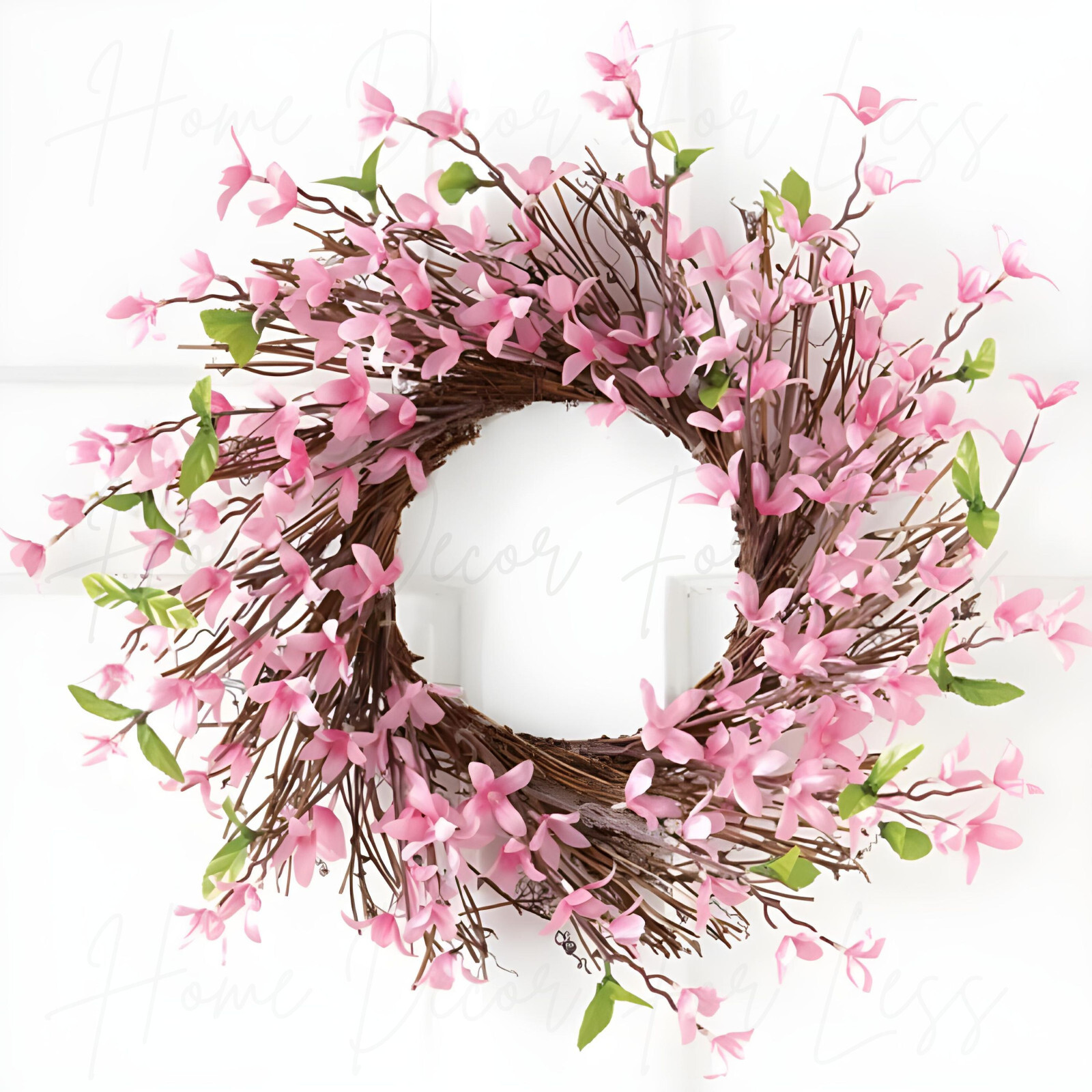 Pink Forsythia Wreath 22\