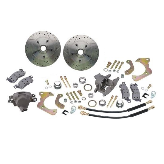 Deluxe Disc Brake Kit Full Size Car,Drilled/Slotted, fits 1965-68 Chevy