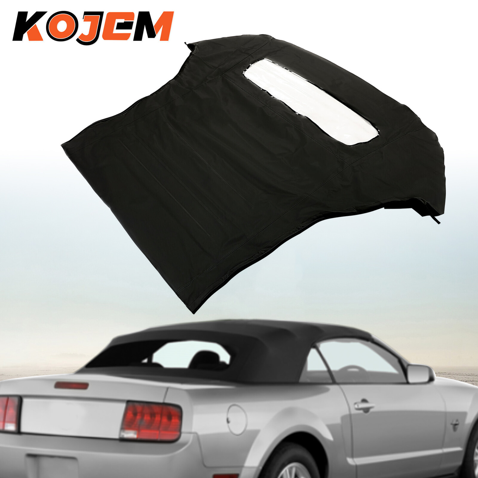 KOJEM For Ford Mustang 05-14 2007 Convertible Soft Top & Clear Window Sailcloth KOJEM For Ford Mustang 05-14 2007 Convertible Soft Top & Clear Window Sailcloth